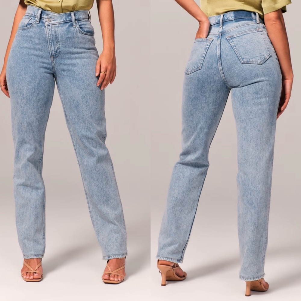 Abercrombie & Fitch Curve Love The 90s Straight Ultra High Rise 33 cross over
